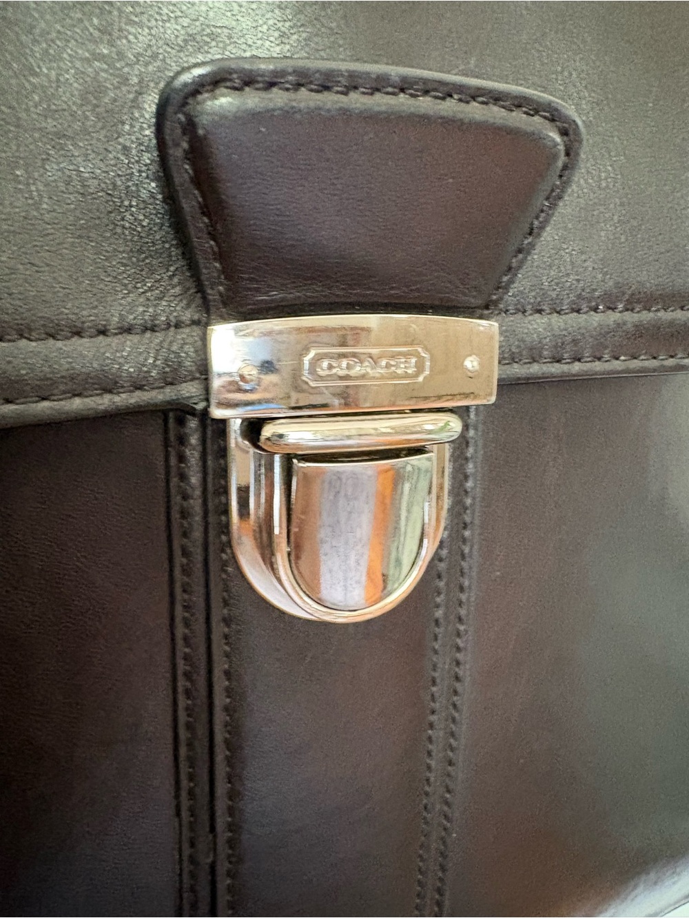 Coach F72070 Perry Flap Black  Briefcase/Laptop Bag With Slide Lock Closure - Picture 3 of 8